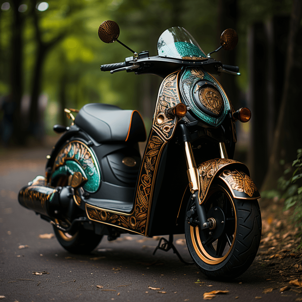 Activa-Scooter-Modied-in-golden-teal-color-Varient-2